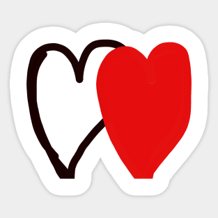 red black heart design Sticker